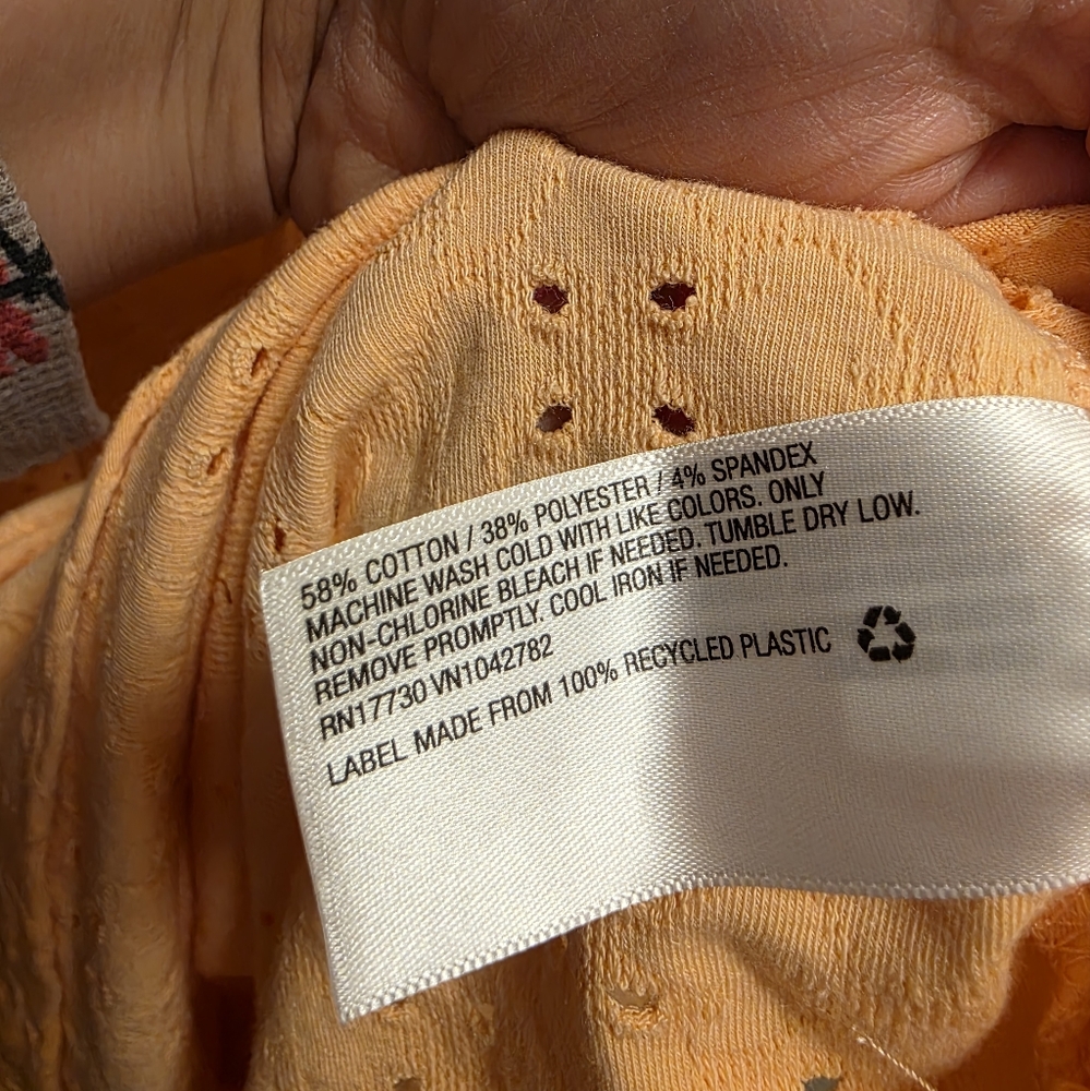 Ava & Viv Peach Eyelet Shirt Size 4x - Picture 6 of 6